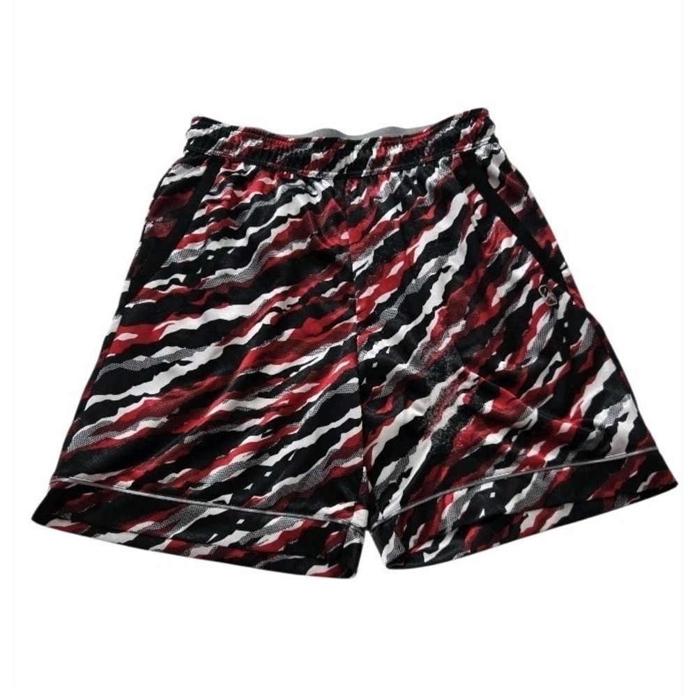 AND1 Men's Athletic Shorts Red Black White Mesh Size Medium